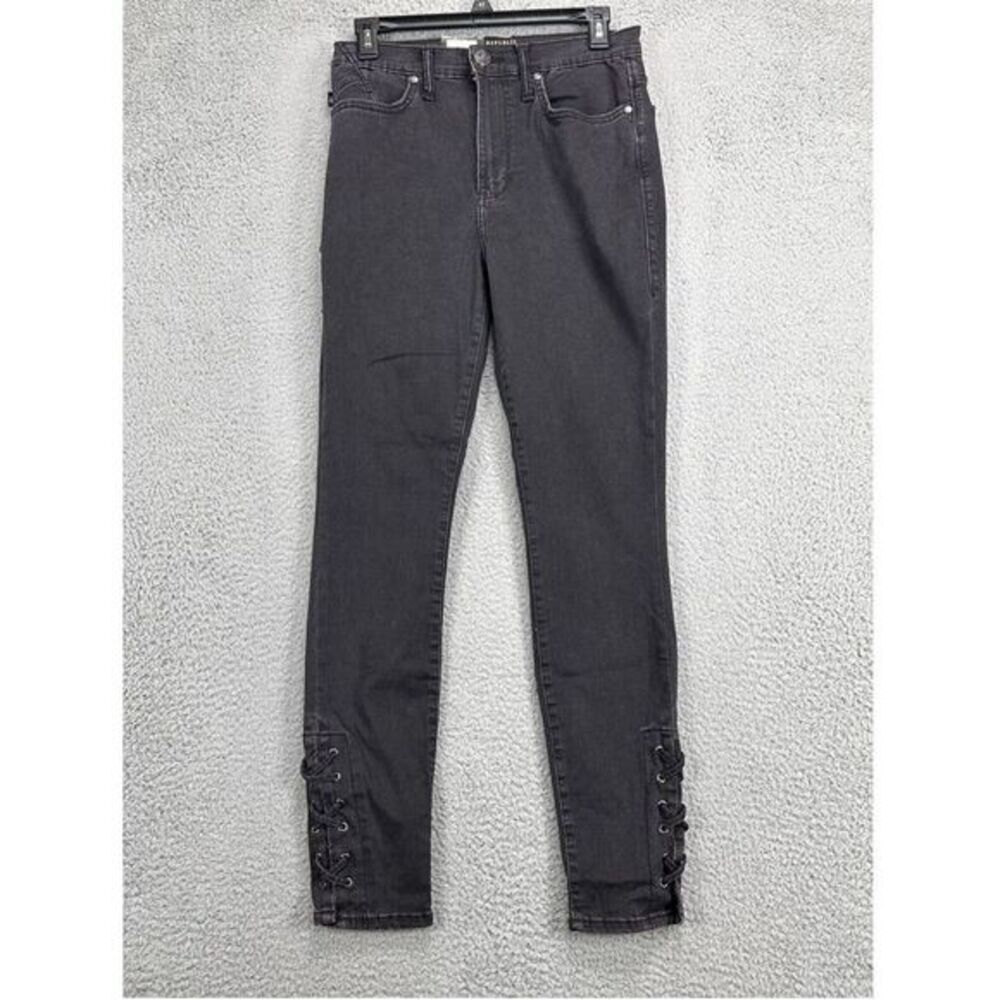 Rock Republic Legging Jeans Women 8M Black High Waist Roller Skinny‎ Ladies NEW